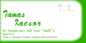 tamas kacsor business card